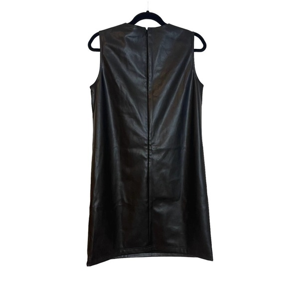 Theory Bedford Mod Vegan Leather Sleeveless Shift Dress Black Women's Size 4 - Picture 7 of 12